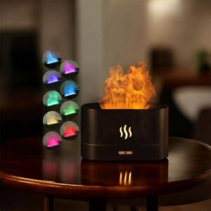 Flame Humidifier LED Night Light – Fire Effect Aroma Diffuser & Cool Mist Humidifier