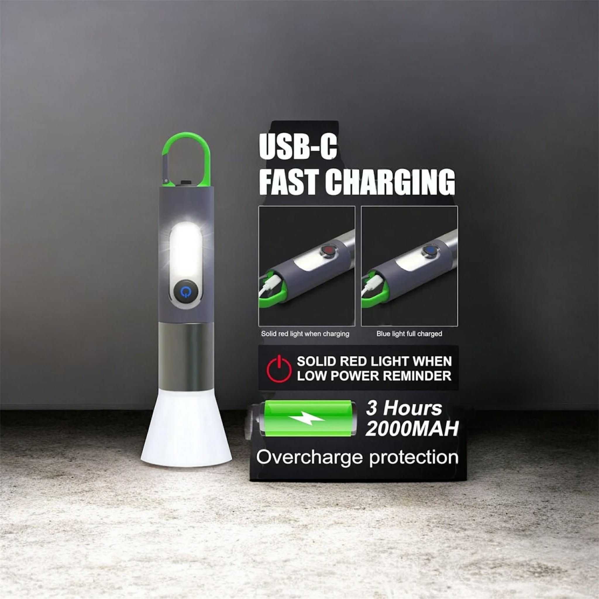 Zoomable LED Flashlight Torch – 4 Modes Light, Floodlight & Spotlight for Outdoor Camping