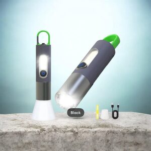 Zoomable LED Flashlight Torch – 4 Modes Light, Floodlight & Spotlight for Outdoor Camping
