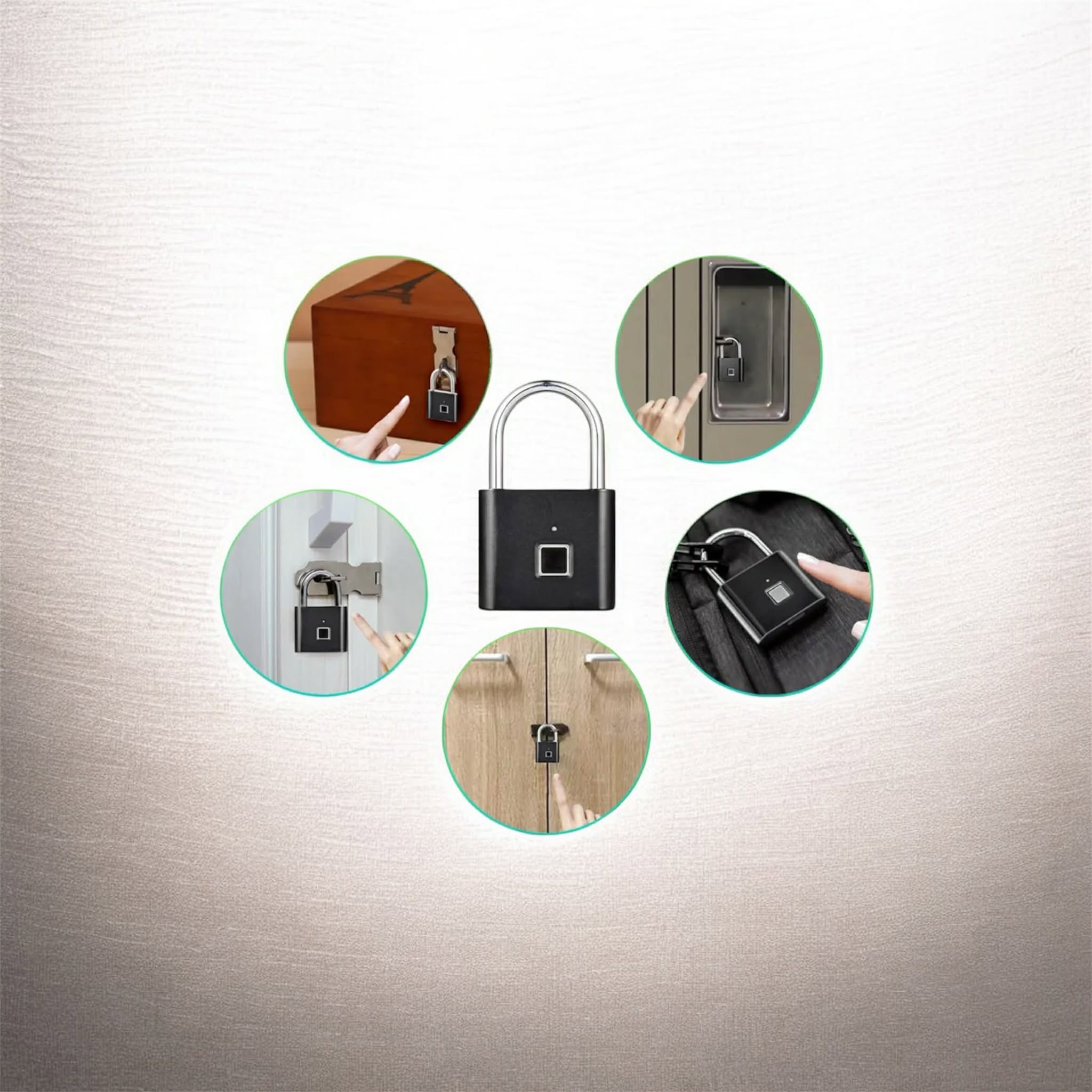 Fingerprint Padlock Portable Anti-Theft Lock – USB Rechargeable Smart Fingerprint Lock for Locker, Suitcase & Backpack