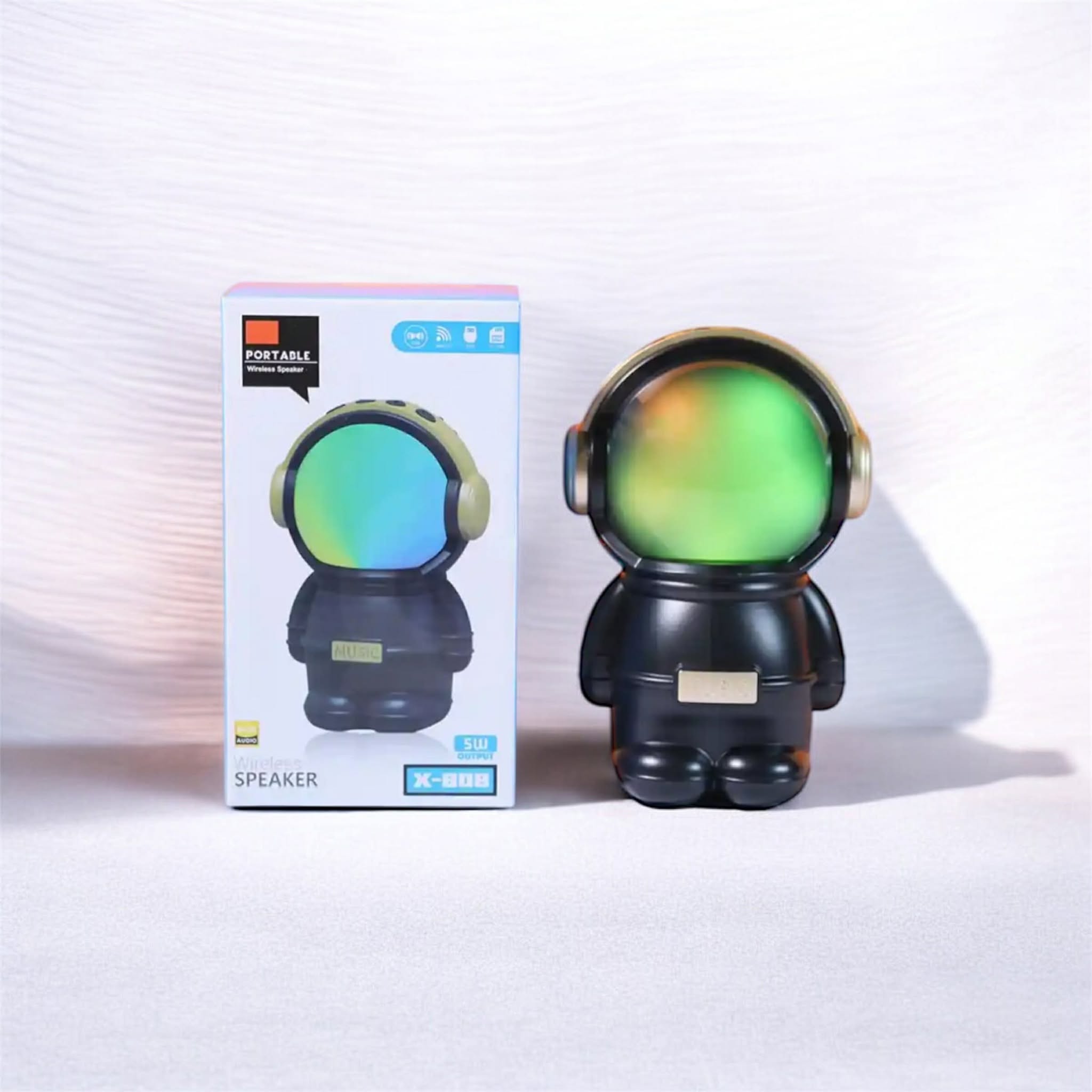 X808 RGB Wireless Astronaut Portable Bluetooth Speaker – Loud Sound, Colorful Lights & Deep Bass