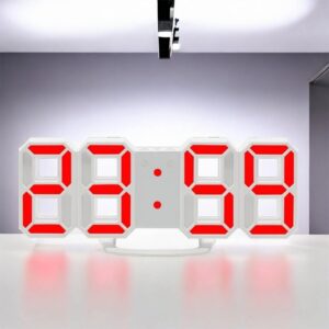 3D LED Digital Clock – Blue LED Glowing Wall & Table Clock with Alarm