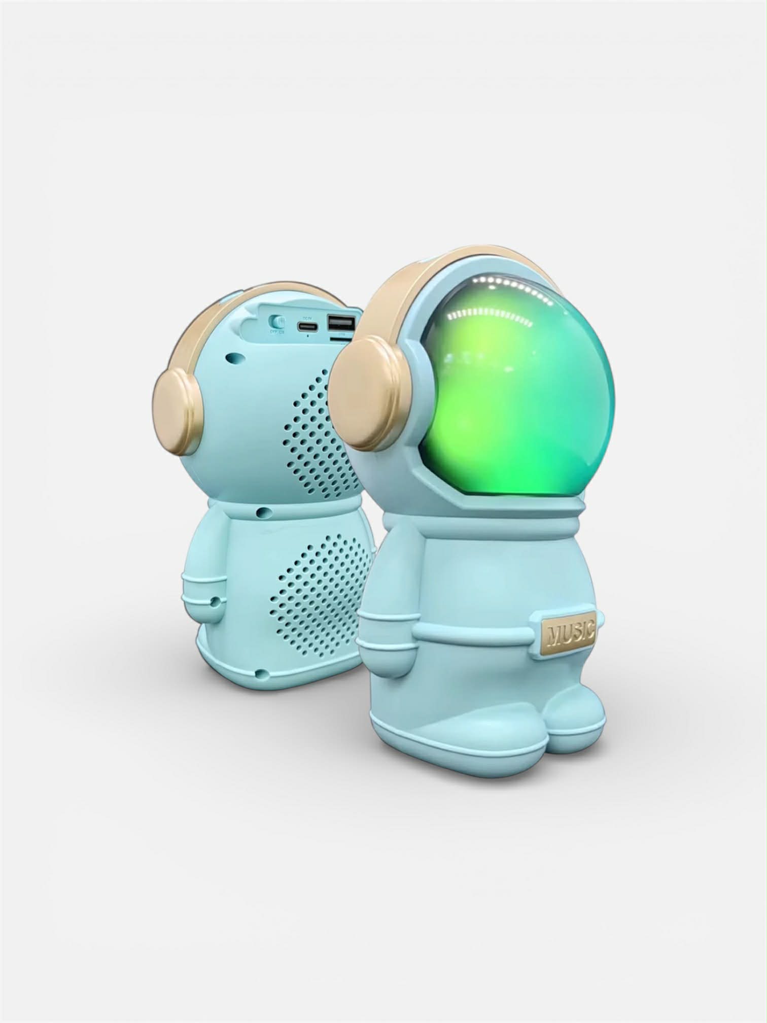 X808 RGB Wireless Astronaut Portable Bluetooth Speaker – Loud Sound, Colorful Lights & Deep Bass